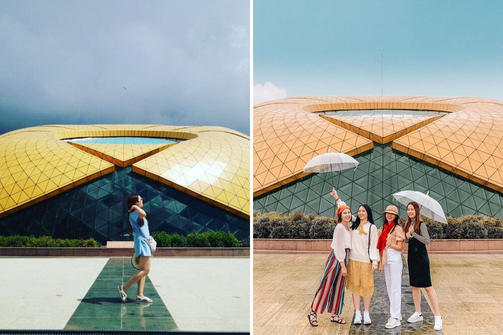 Gợi ý tạo dáng chụp đơn và chụp nhóm với công trình bông hoa Dã Qùy